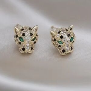 Elegant Golden Panther Earrings